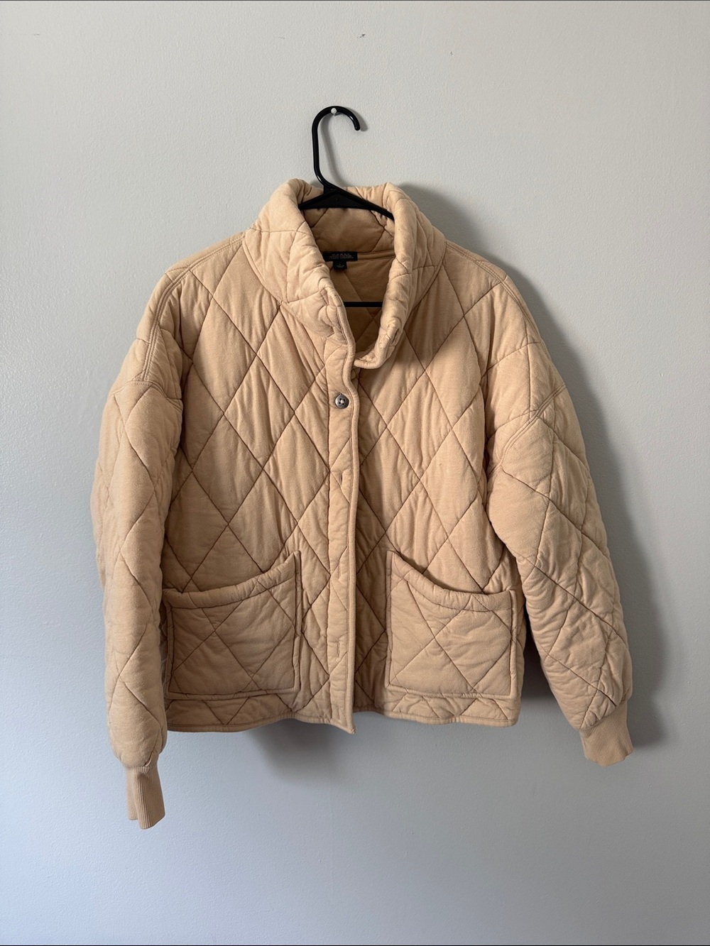 wild fable Quilted Beige Bomber Jacket